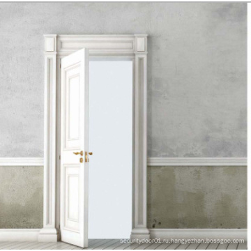 Белый цвет Классический дизайн Твердая деревянная дверь